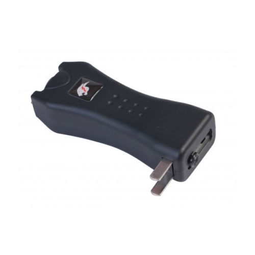 SLIM MAX POWER BLACK STUN GUN MINI RECHARGEABLE, LED LIGHT & CASE